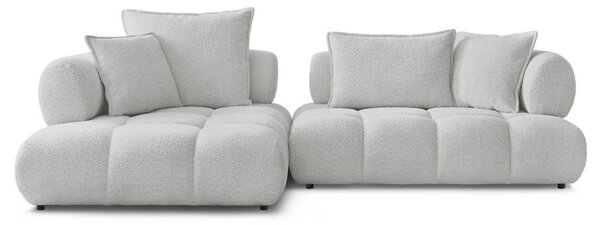 -25 % Dny MOMENTI– Bobochic Paris Světle šedá bouclé rohová pohovka Alya 307 cm, levá