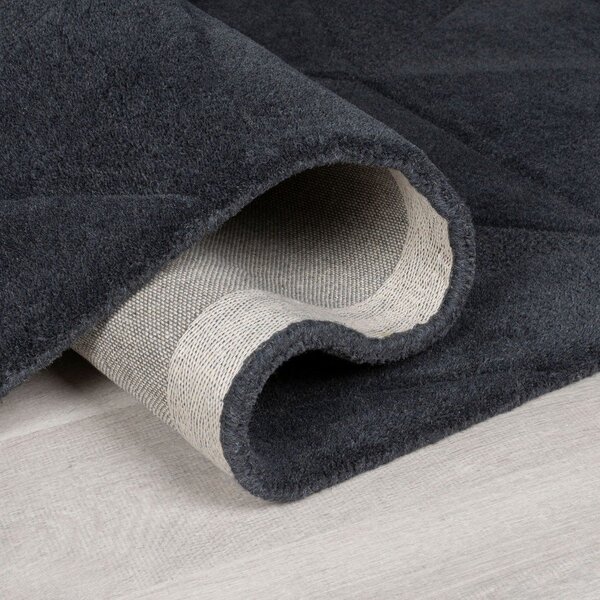 Antracitový ručně tkaný vlněný kulatý koberec ø 160 cm Shard Charcoal – Flair Rugs