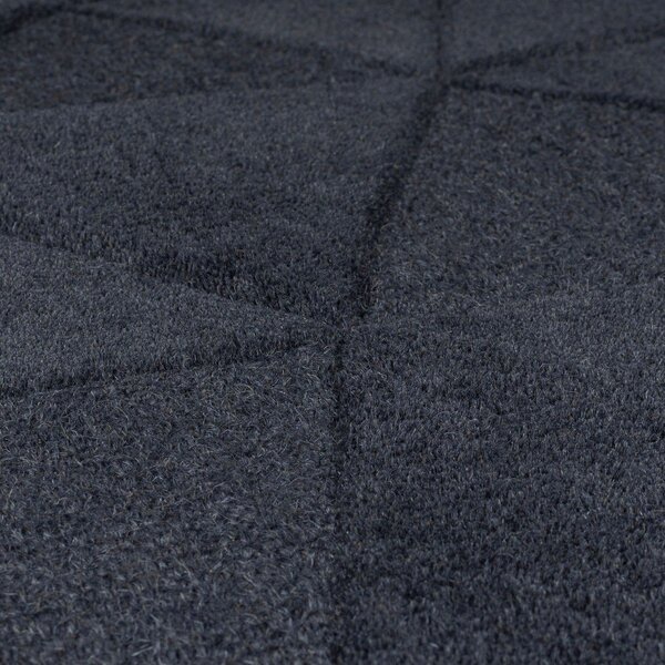 Antracitový ručně tkaný vlněný kulatý koberec ø 160 cm Shard Charcoal – Flair Rugs