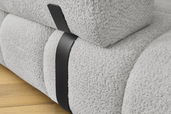 -25 % Dny MOMENTI– Bobochic Paris Světle šedá bouclé rohová pohovka Alya 307 cm, levá