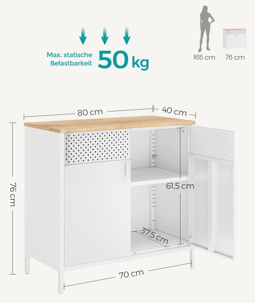 KOMODA, bílá, béžová, 80/76/40 cm Boxxx - Široké komody, Online Only