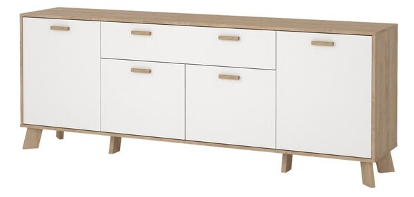 Bílá/v přírodní barvě komoda v dekoru dubu 196x73x39 cm Ikast – Tvilum