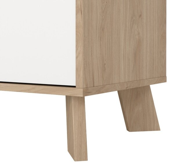 Bílá/v přírodní barvě komoda v dekoru dubu 196x73x39 cm Ikast – Tvilum