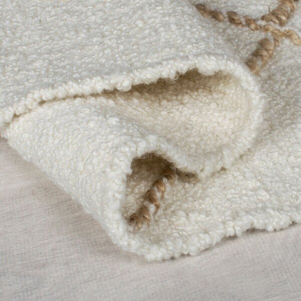 Krémový ručně tkaný koberec s příměsí vlny 120x170 cm Astera Linear – Flair Rugs