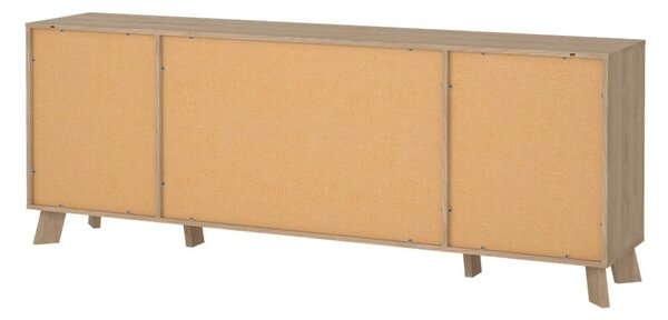 Bílá/v přírodní barvě komoda v dekoru dubu 196x73x39 cm Ikast – Tvilum