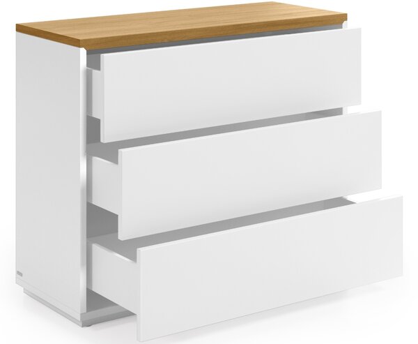 Bílá lakovaná komoda Kave Home Abilen 90 x 36 cm