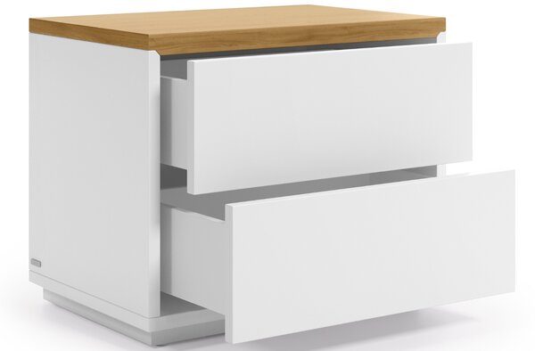 Bílý lakovaný noční stolek Kave Home Abilen 53 x 36 cm