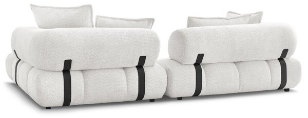 -25 % Dny MOMENTI– Bobochic Paris Bílá bouclé rohová pohovka Alya 307 cm, pravá