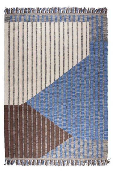Modrý/hnědý bavlněný koberec 160x230 cm Hampton – Dutchbone