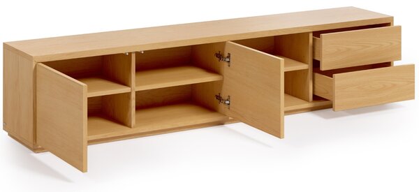Dubový TV stolek Kave Home Abilen 200 x 36 cm