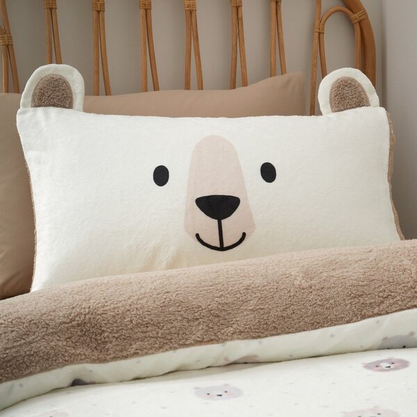 Hnědé/krémové dětské povlečení na jednolůžko z mikroplyše 135x200 cm Cosy Bear – Catherine Lansfield