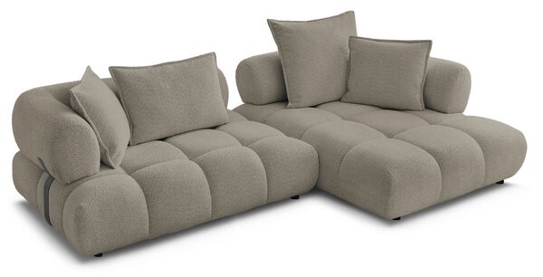 -25 % Dny MOMENTI– Bobochic Paris Světle hnědá bouclé rohová pohovka Alya 307 cm, pravá