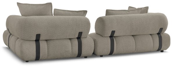 -25 % Dny MOMENTI– Bobochic Paris Světle hnědá bouclé rohová pohovka Alya 307 cm, pravá