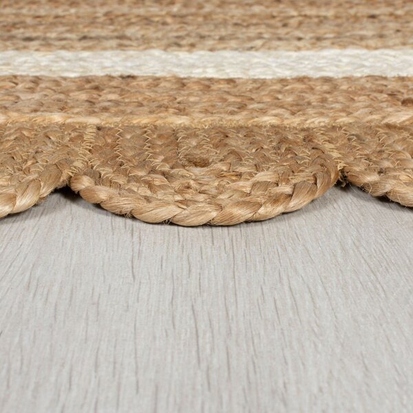 Ručně tkaný jutový běhoun v přírodní barvě/slonovinový 80x230 cm Grace White – Flair Rugs