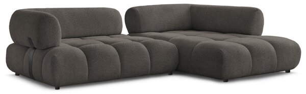 -25 % Dny MOMENTI– Bobochic Paris Hnědá bouclé rohová pohovka Alya 307 cm, pravá