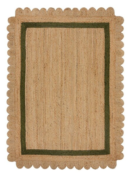 Tmavě zelený/v přírodní barvě ručně tkaný jutový koberec 160x230 cm Grace Green – Flair Rugs