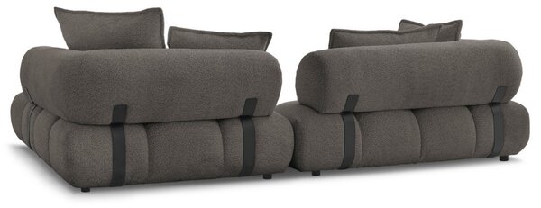 -25 % Dny MOMENTI– Bobochic Paris Hnědá bouclé rohová pohovka Alya 307 cm, pravá