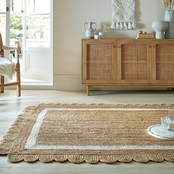 Ručně tkaný jutový koberec v přírodní barvě/slonovinový 160x230 cm Grace White – Flair Rugs