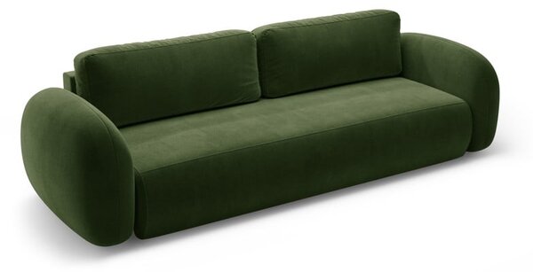 Zelená sametová rozkládací/s úložným prostorem pohovka 262 cm Tonale – Cosmopolitan Design