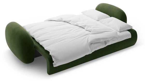 Zelená sametová rozkládací/s úložným prostorem pohovka 262 cm Tonale – Cosmopolitan Design