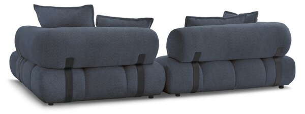 -25 % Dny MOMENTI– Bobochic Paris Tmavě modrá bouclé rohová pohovka Alya 307 cm, pravá