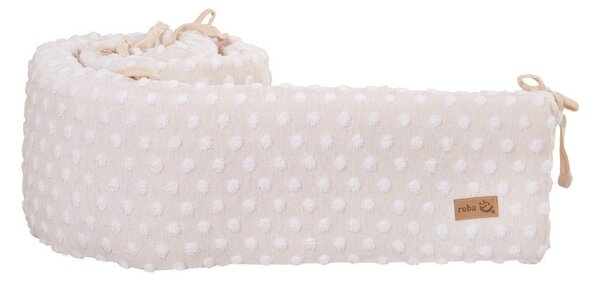 Béžový mantinel do postýlky s příměsí bavlny 170 cm Frosty Almond – Roba