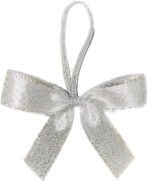 Stříbrná mašlička s gumičkou, velikost mini 6cm