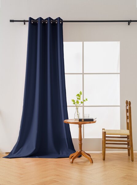 Tmavě modrý závěs OXFORD LIGHT 140x250 cm Zavěšení: Kovové kroužky