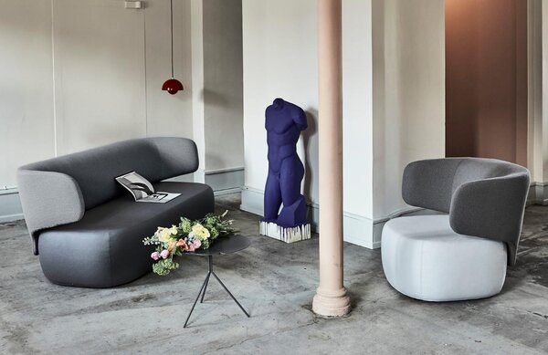 Hnědá látková trojmístná pohovka Softline Basel 212 cm