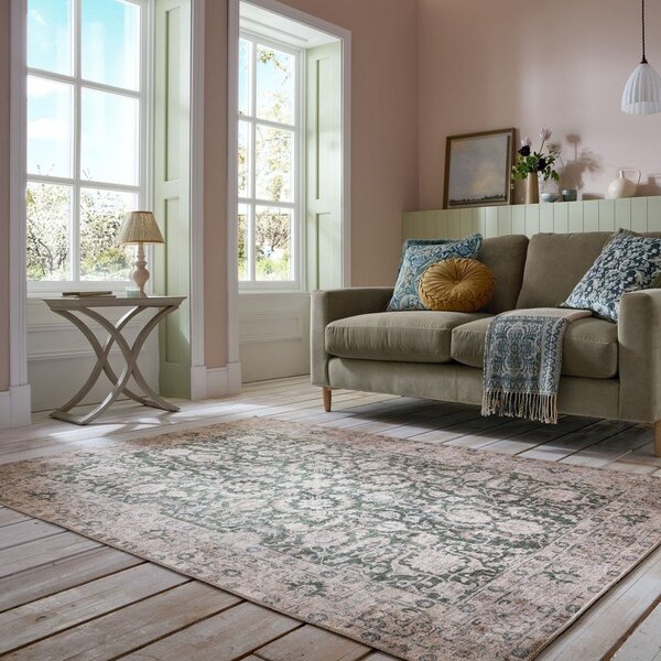Zelený pratelný koberec 152x230 cm Beau Floral – Flair Rugs
