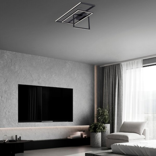 Bílé kovové stropní LED světlo Nova Luce Clea 92 cm