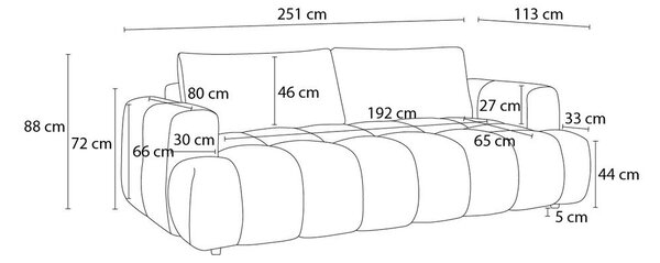 Růžová rozkládací/s úložným prostorem pohovka 251 cm Fuji – Bobochic Paris
