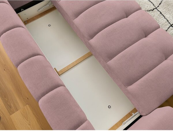 Růžová rozkládací/s úložným prostorem pohovka 251 cm Fuji – Bobochic Paris