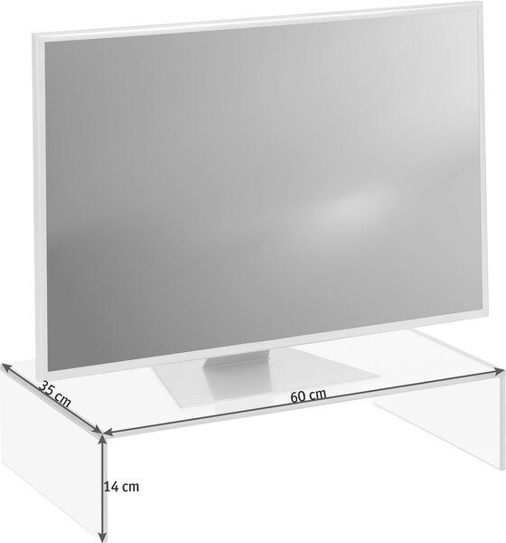 TV NÁSTAVEC, sklo, šedá Xora - TV příslušenství