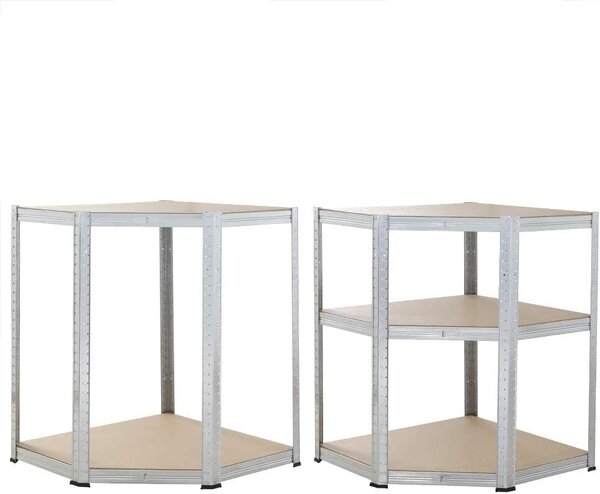 Deuba Rohový regál 180x70x40 cm - stříbrný