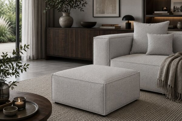 -25 % Dny MOMENTI– Cosmopolitan Design Světle šedá žinylková podnožka Aveiro 75 x 75 cm