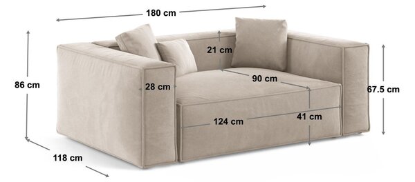 -25 % Dny MOMENTI– Cosmopolitan Design Černá žinylková dvoumístná pohovka Aveiro 180 cm