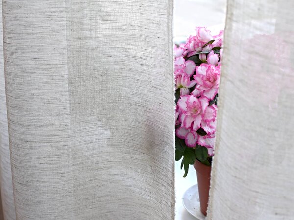 Snový svět Lněná záclona melír s řasením š.250 cm - 100% len Rozměr: 250 x 210 cm