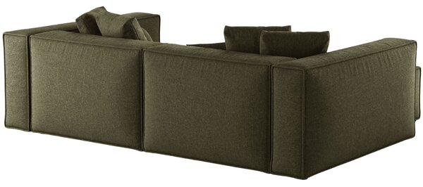 -25 % Dny MOMENTI– Cosmopolitan Design Zelená žinylková rohová pohovka Aveiro 254 cm, levá