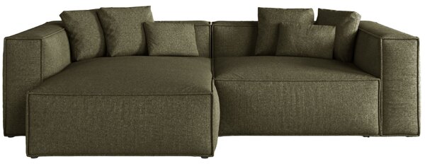 -25 % Dny MOMENTI– Cosmopolitan Design Zelená žinylková rohová pohovka Aveiro 254 cm, levá