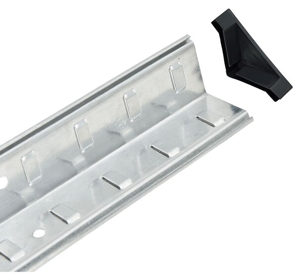 Juskys Rohový regál Basic 180x70x40 cm - stříbrný