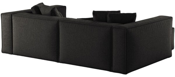 -25 % Dny MOMENTI– Cosmopolitan Design Černá žinylková rohová pohovka Aveiro 254 cm, levá