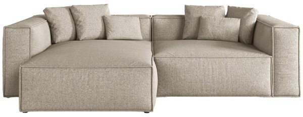 -25 % Dny MOMENTI– Cosmopolitan Design Béžová žinylková rohová pohovka Aveiro 254 cm, levá