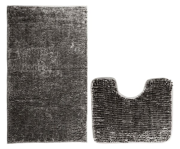 Tmavě šedé WC koupelnové předložky v sadě 2 ks 80x50 cm Bati – Restilo