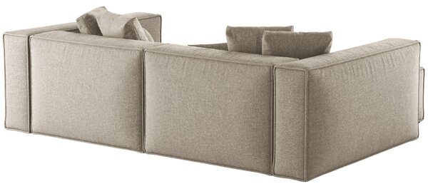 -25 % Dny MOMENTI– Cosmopolitan Design Béžová žinylková rohová pohovka Aveiro 254 cm, levá