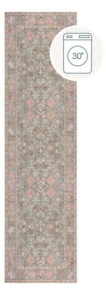 Světle zelený pratelný běhoun 60x230 cm Una Floral – Flair Rugs
