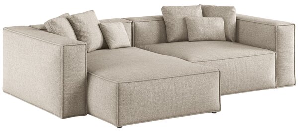 -25 % Dny MOMENTI– Cosmopolitan Design Béžová žinylková rohová pohovka Aveiro 254 cm, levá