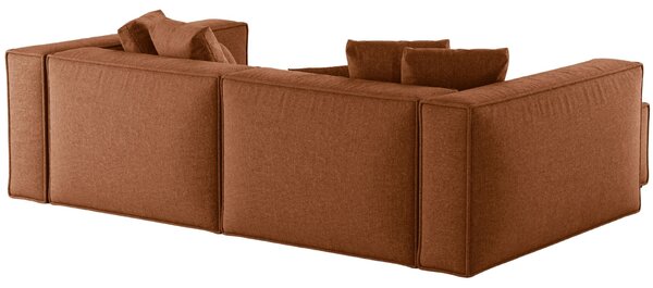 -25 % Dny MOMENTI– Cosmopolitan Design Terakotově oranžová žinylková rohová pohovka Aveiro 254 cm, levá