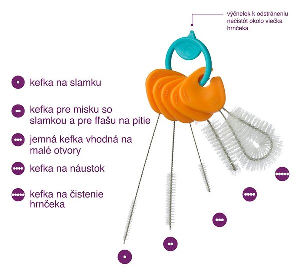 Sada kartáčků na čištění, b.box, oranžová