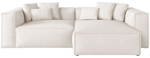 -25 % Dny MOMENTI– Cosmopolitan Design Bílá žinylková rohová pohovka Aveiro 254 cm, pravá
